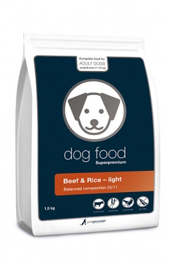 Superprémiové krmivo light pro menší psy 1,5 kg, se sníženým obsahem tuku - hovězí s rýží 1,5 kg
